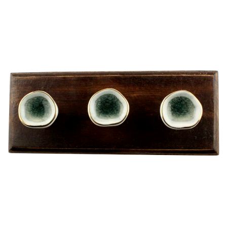 White Ceramic Wooden Hook